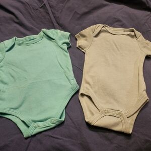 Kids One Pieces in Green and Tan